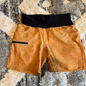 Women's Orange Shorts with Black Waistband